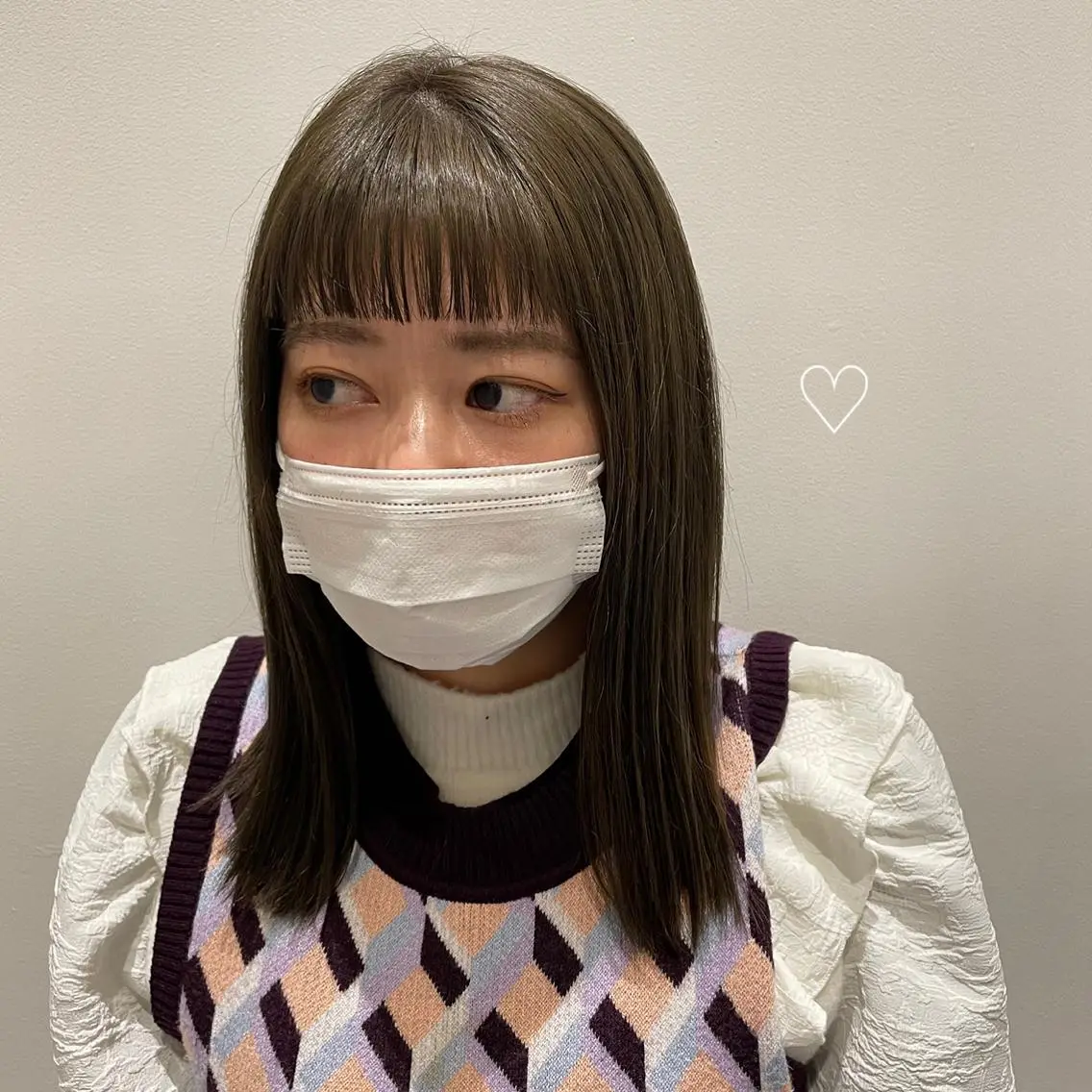 セミロング カラー カット ヘアカラー トリートメント 狩野 羅夢のヘアスタイル