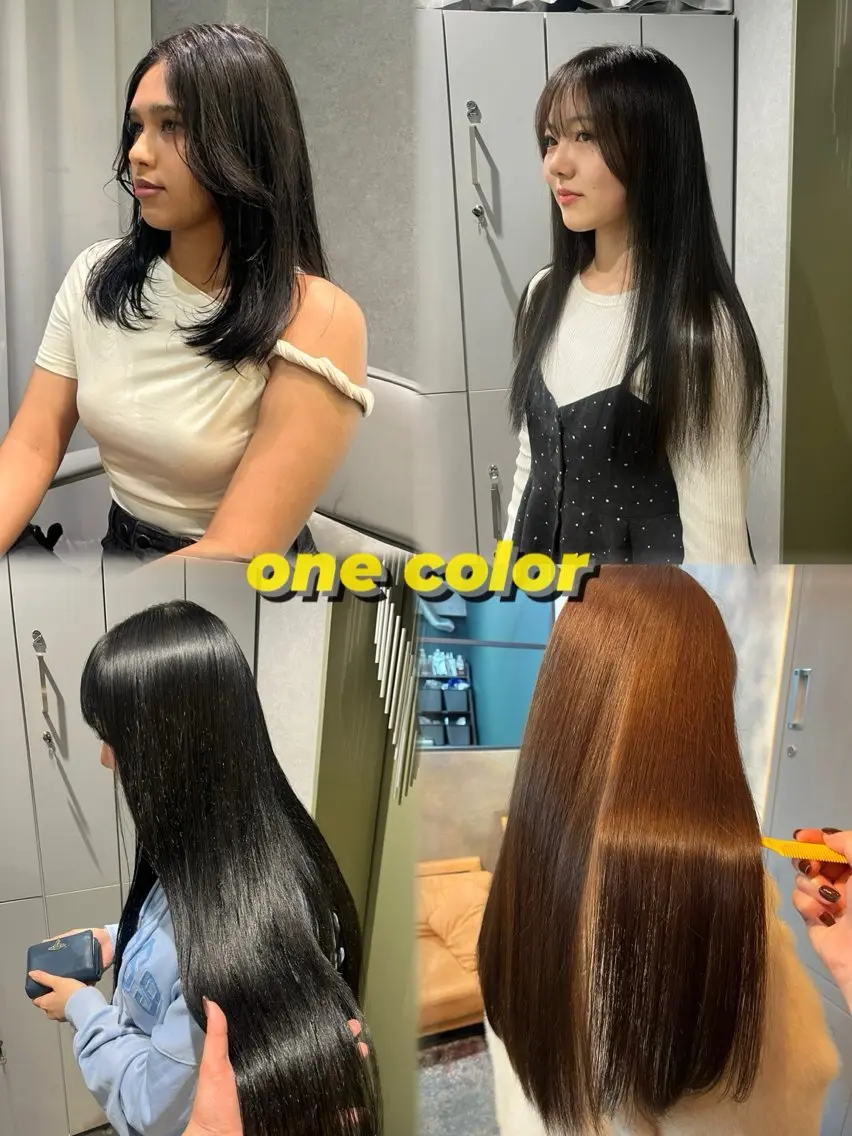 ロング カット ヘアカラー ハイトーン/縮毛矯正 /博多/syokoのヘアスタイル