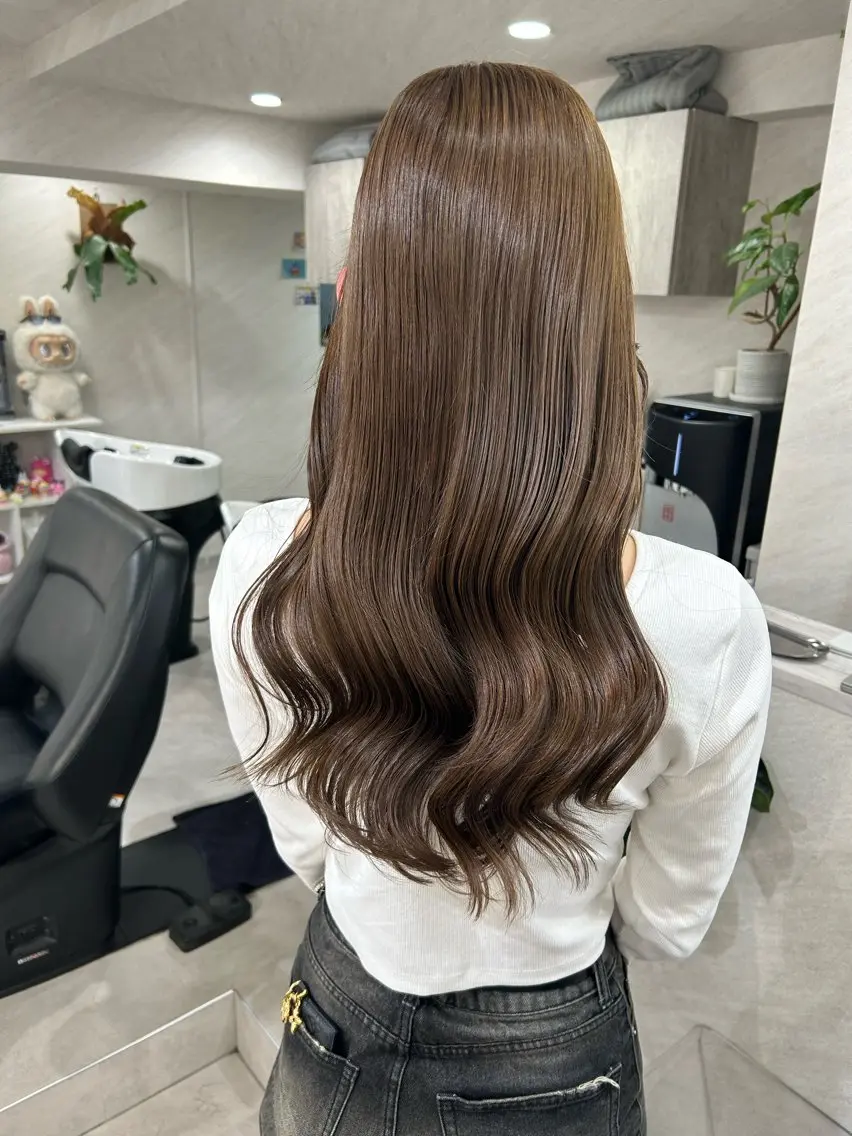 ロング カラー カット ヘアカラー トリートメント 髪質改善will hairdesignのヘアスタイル