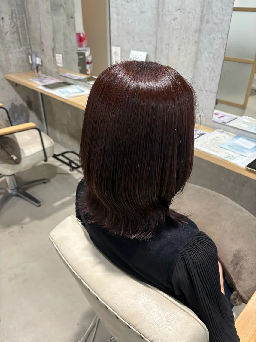 ミディアム ヘアカラー さくらこ/オリーブ カラー/カラーモデルのヘアスタイル