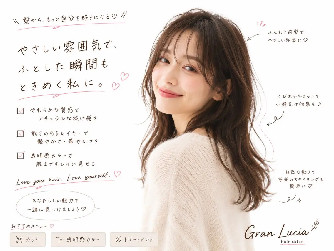 セミロング カラー カット ヘアカラー ハイトーン×髪質改善 Gran Luciaのヘアスタイル