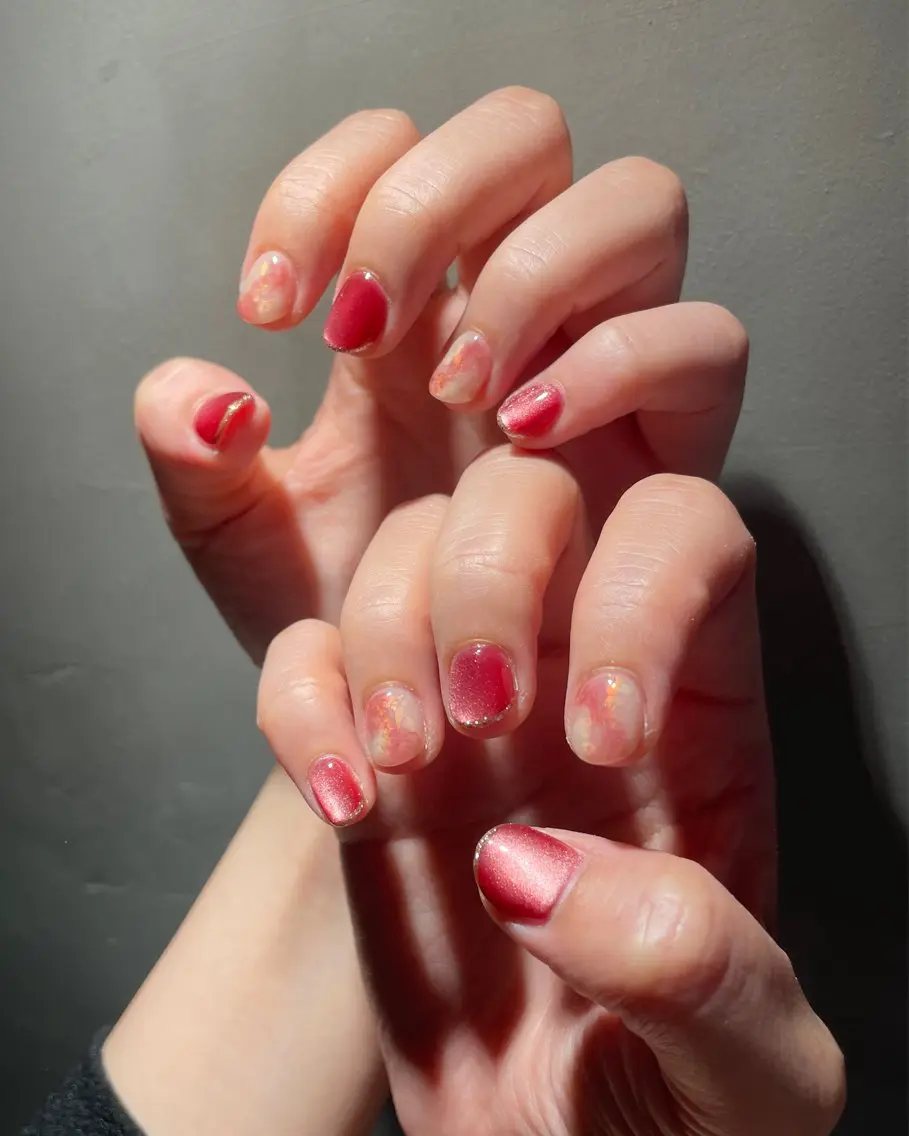 ネイル Rika🌼 シンプル•マグネットのネイルデザイン