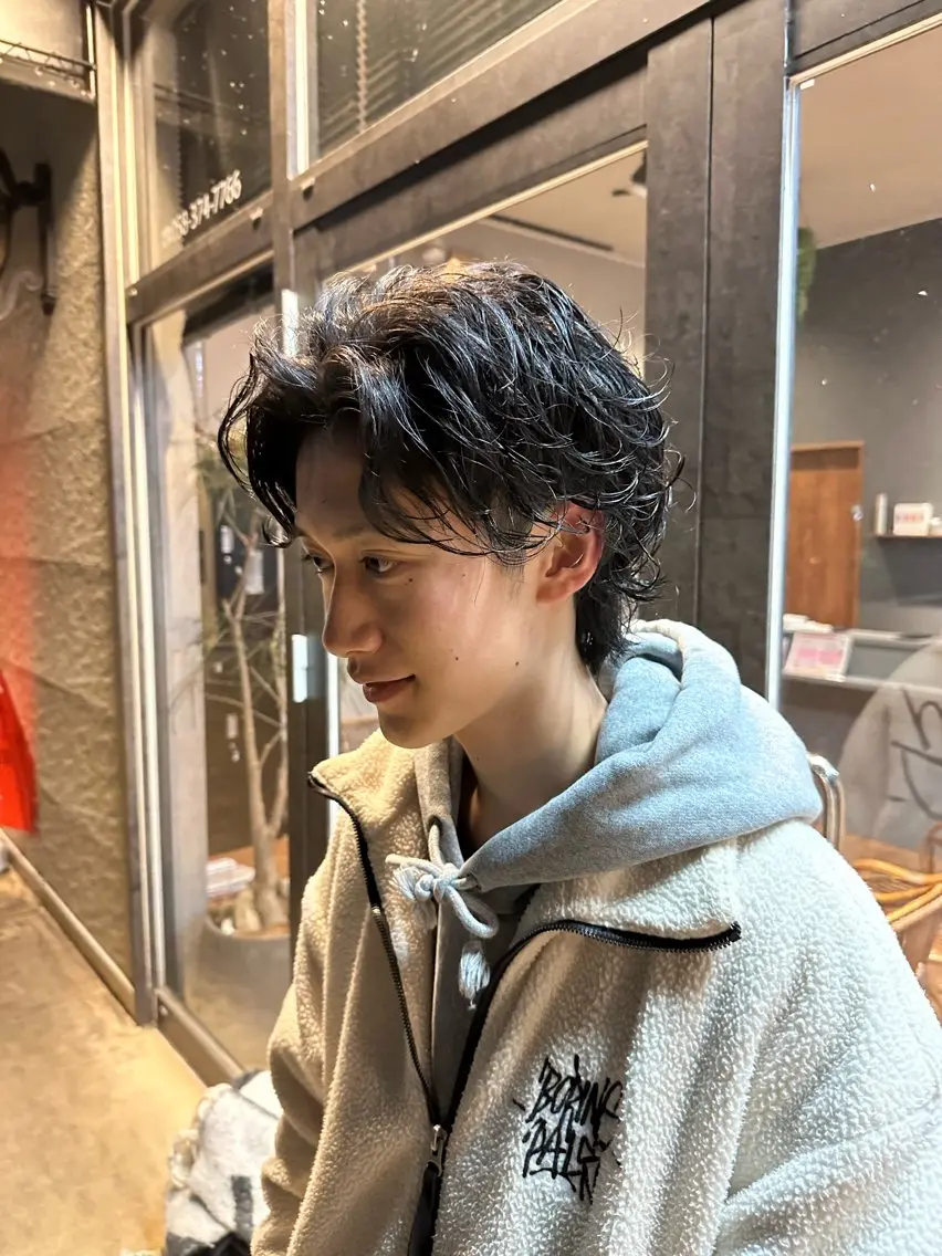 パーマ メンズ メンズパーマ カット パーマ 鵜飼 真伍のヘアスタイル