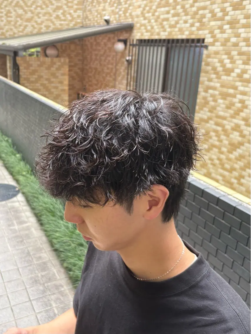 ミディアム パーマ メンズ カット パーマ 【メンズ特化】 横浜美容師kuのヘアスタイル