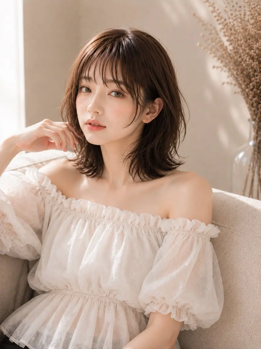 ショート カラー ヘアアレンジ 韓国風ヘア レイヤーカット カット ベージュカラー /aibiのヘアスタイル
