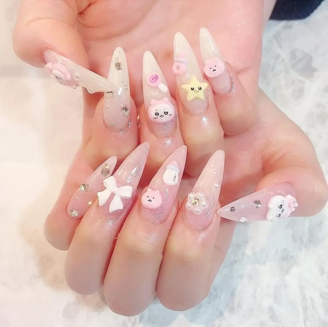 ネイル アートネイル 長さ出し フラッシュネイル フレンチネイル ジェルネイル ハンドネイル kana nailのネイルデザイン