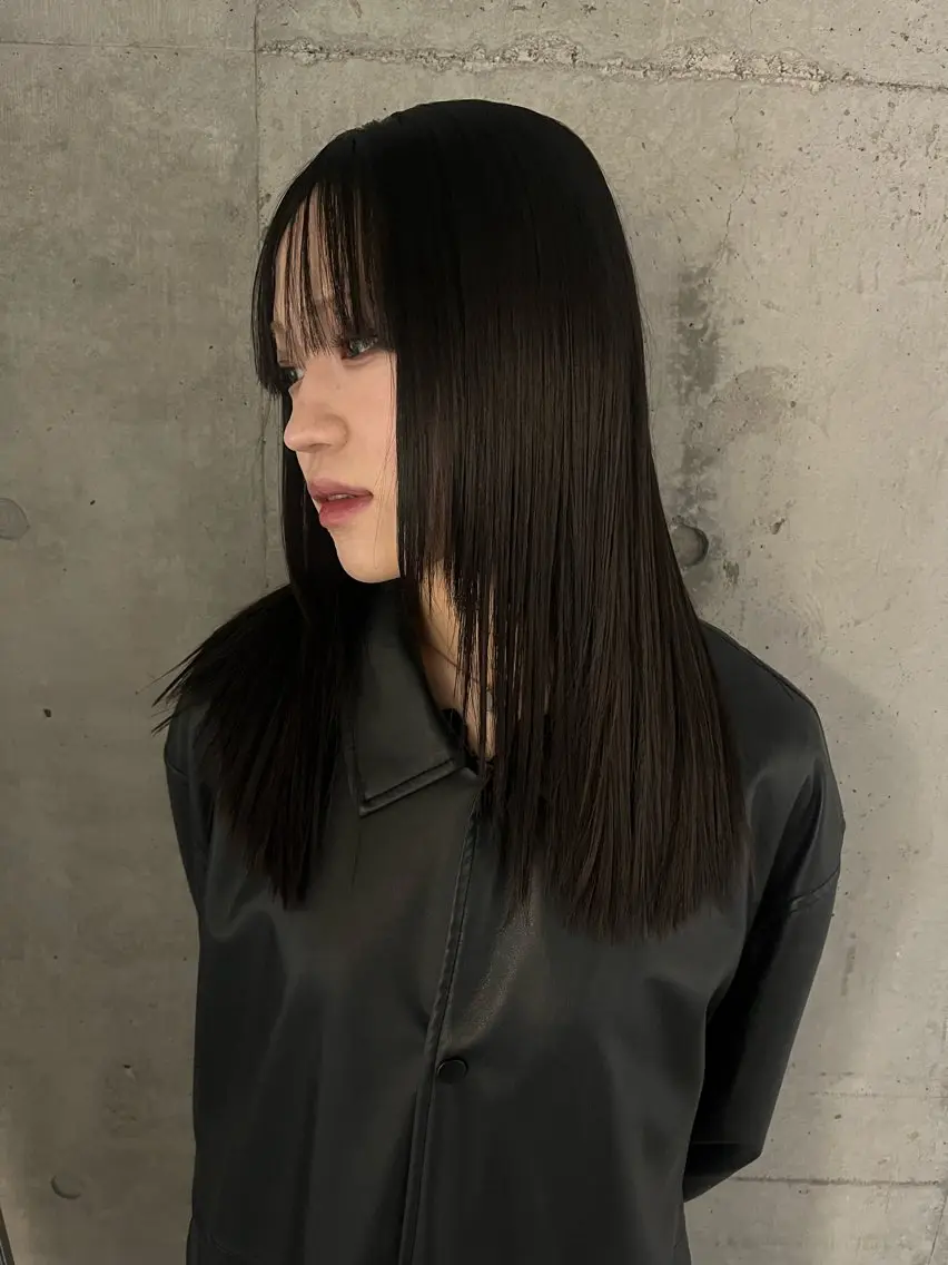 ロング 顔周りカット レイヤーカット 韓国ボブ/ハッシュ カットKIRAのヘアスタイル