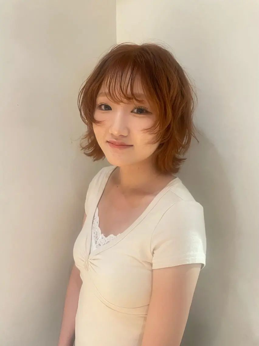 カラー ブラウンカラー オレンジ オレンジブラウン ヘアカラー カラーモデル🧼/ りむのヘアスタイル