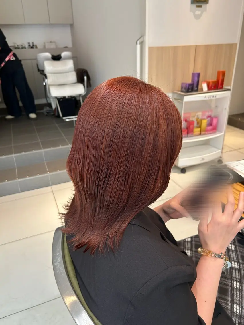 カラー ブリーチ 透明感カラー ブリーチなしカラー オレンジ カット ヘアカラー トリートメント ダブルカラー 🩷Rio🩷のヘアスタイル