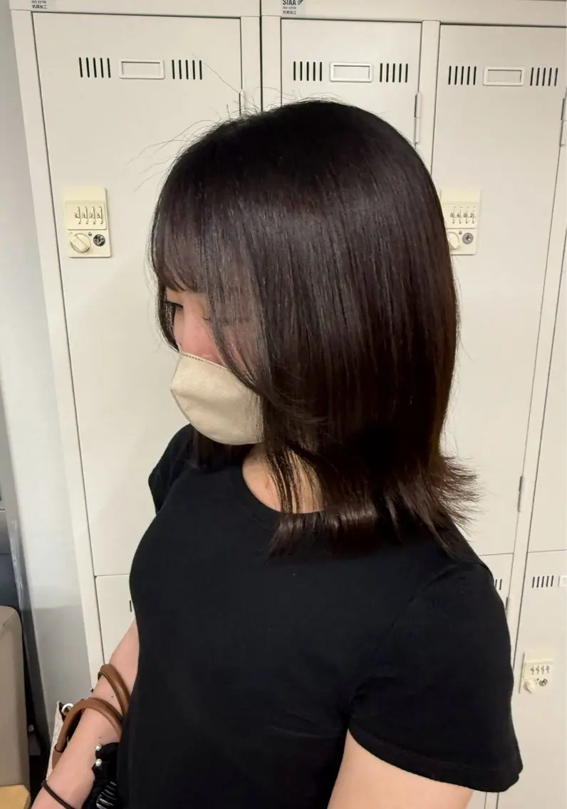 ミディアム カラー アッシュ ブラウンカラー 透明感カラー オレンジ ヘアカラー kiito RUNAのヘアスタイル