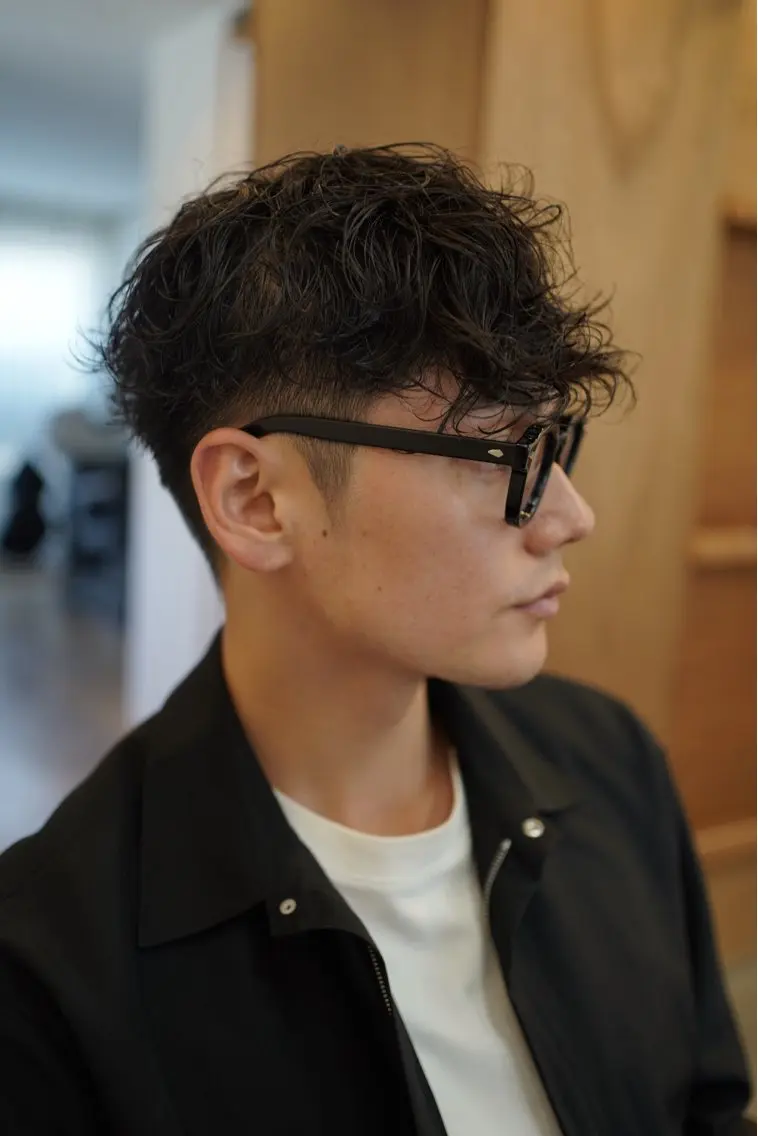 パーマ メンズ カット パーマ BROWN メンズサロンのヘアスタイル