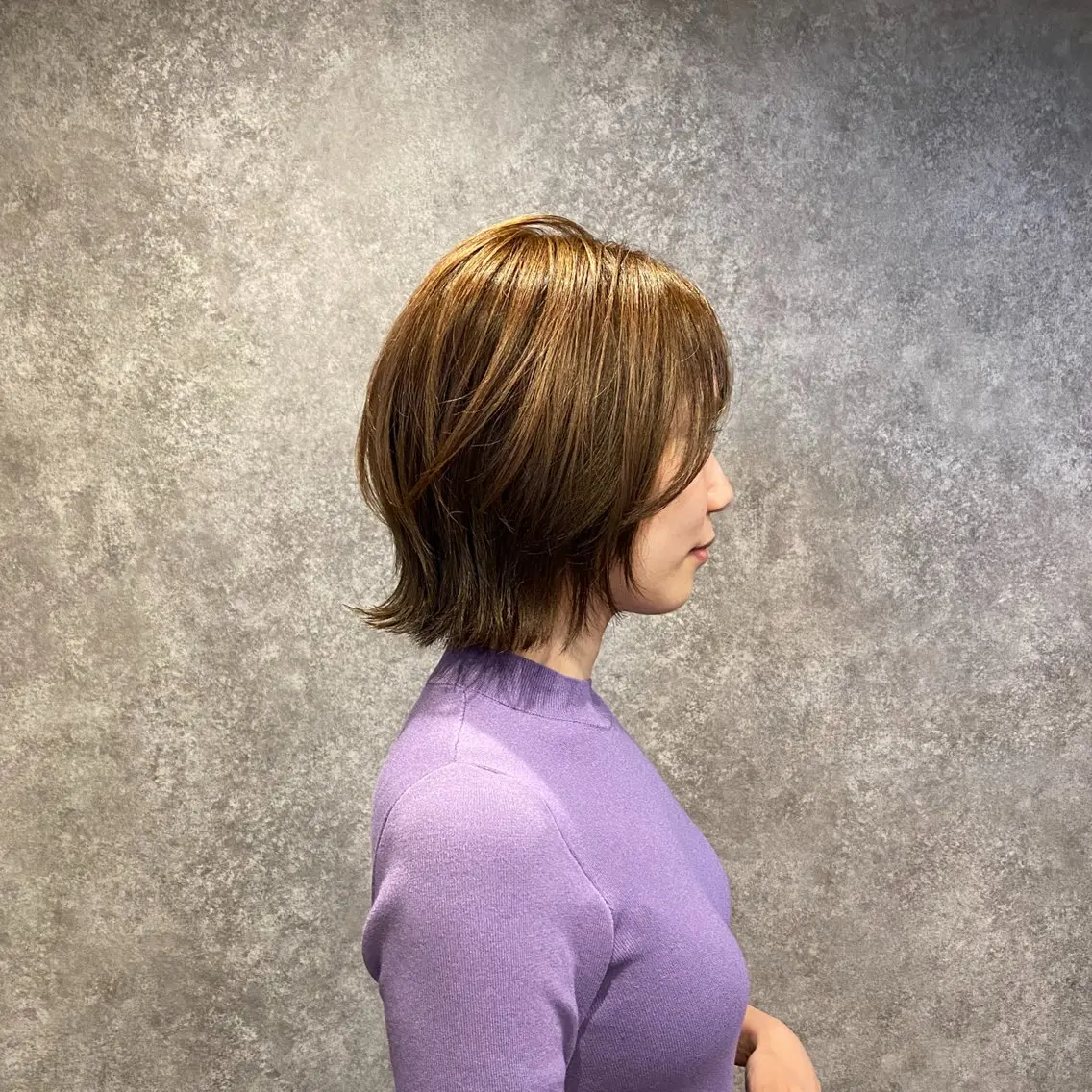 ショート レイヤーカット 大人レイヤー/柔らか グレージュ/川緑一吹のヘアスタイル