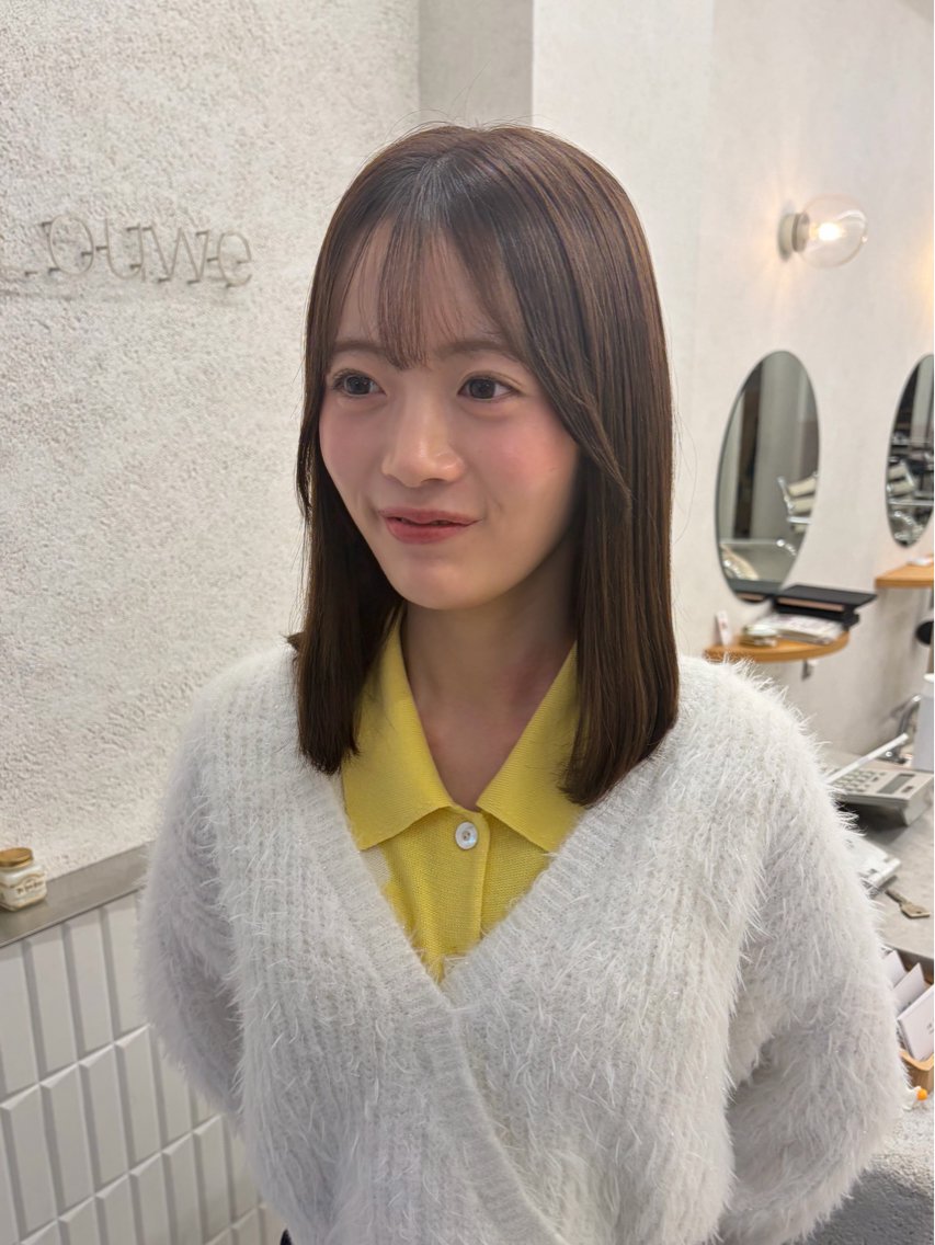 ミディアム カラー ベージュカラー ヘアカラー トリートメント ベージュ🤎透明感 カラー/ボブ🔔リンのヘアスタイル