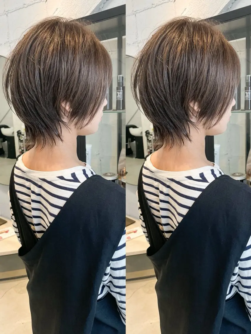 ショート ショートヘア ウルフカット カット ヘアカラー トリートメント mua 鳳のヘアスタイル