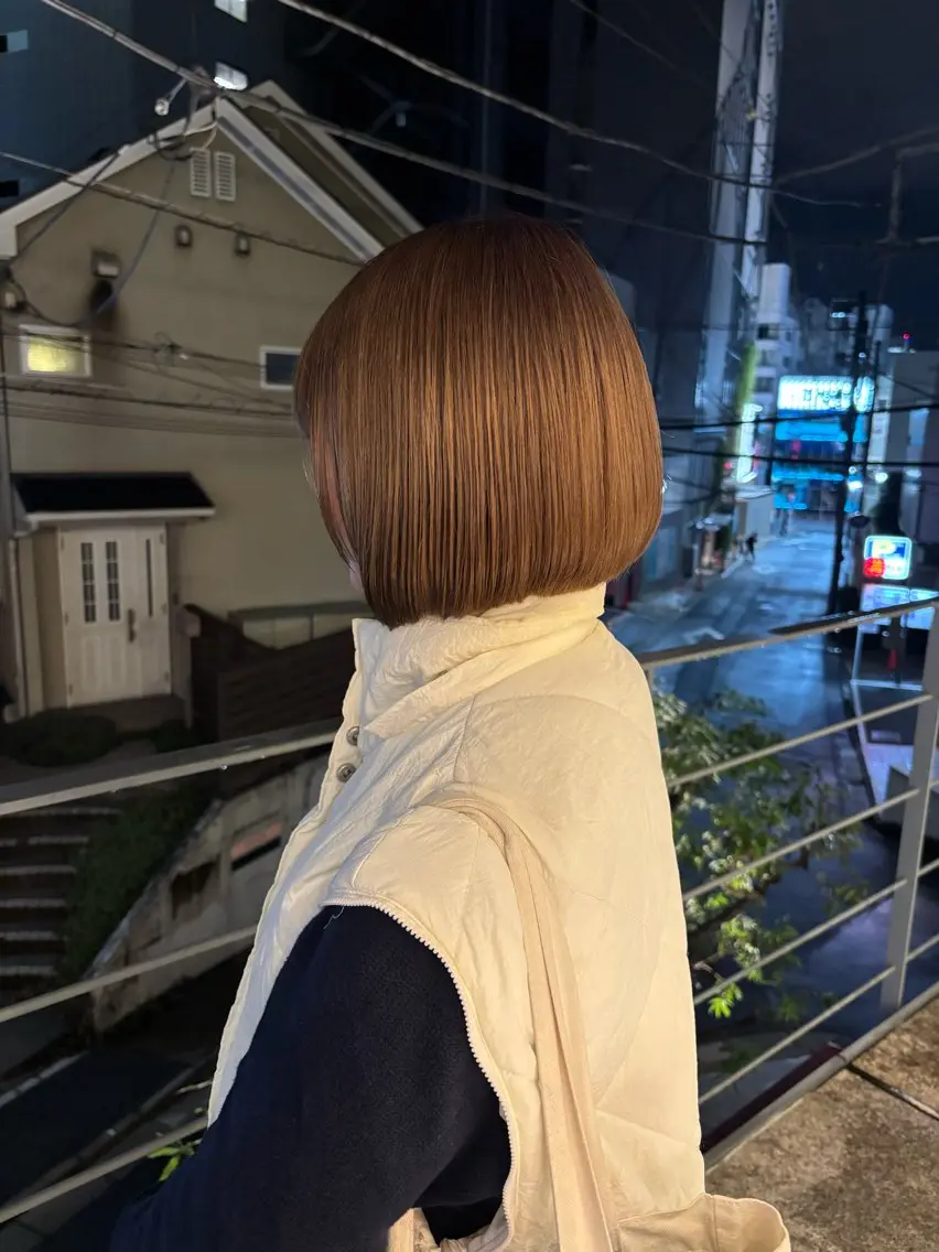 ミディアム カラー ヘアカラー ツユザキ ハナカのヘアスタイル
