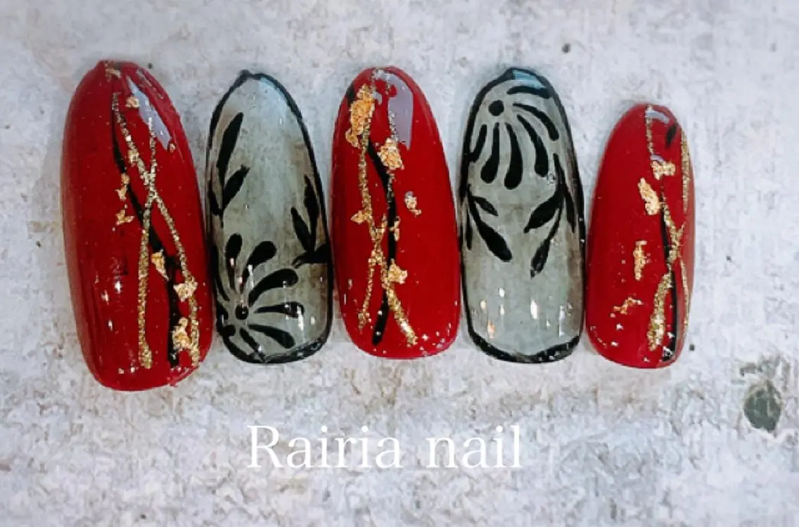 ネイル アートネイル ジェルネイル パラジェル 冬ネイル Rairia nail本八幡店のネイルデザイン