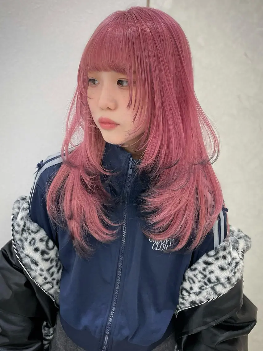 ロング カット ヘアカラー トリートメント ウルフカット/ボブ りなのヘアスタイル