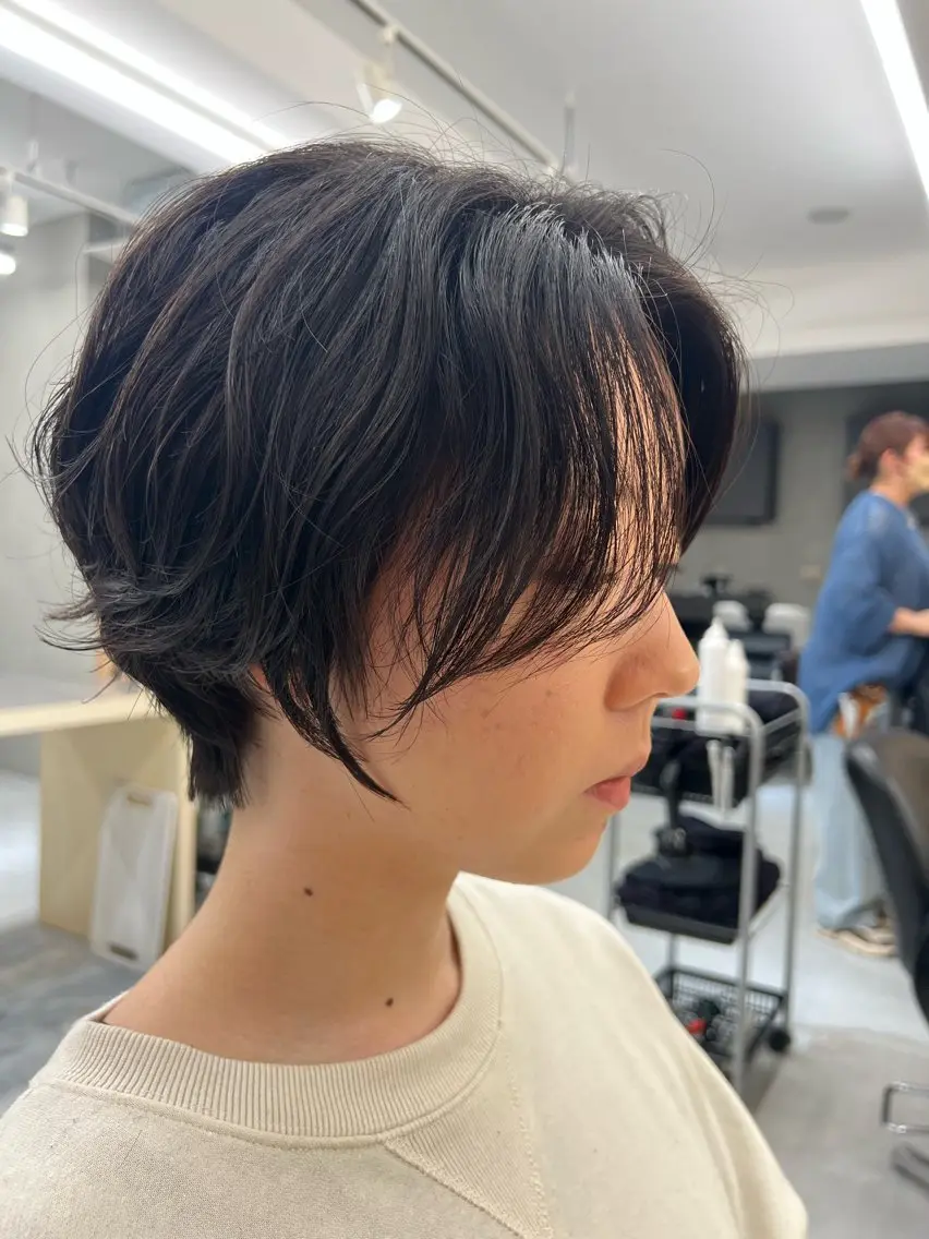 ショート パーマ 曲がる縮毛矯正 バレイヤージュ森田のヘアスタイル