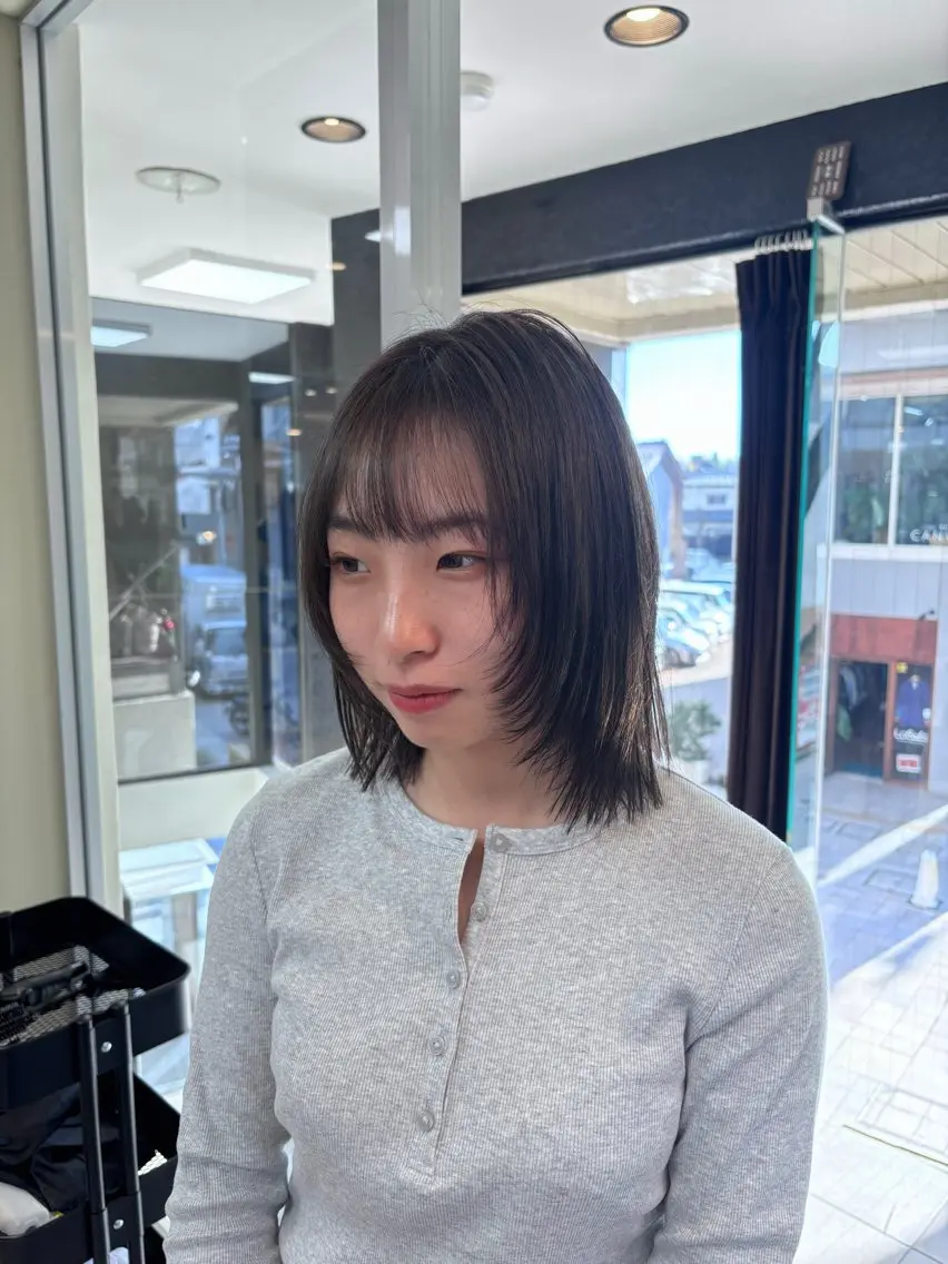 ミディアム カラー カット ヘアカラー トリートメント 竹田 佳奈のヘアスタイル