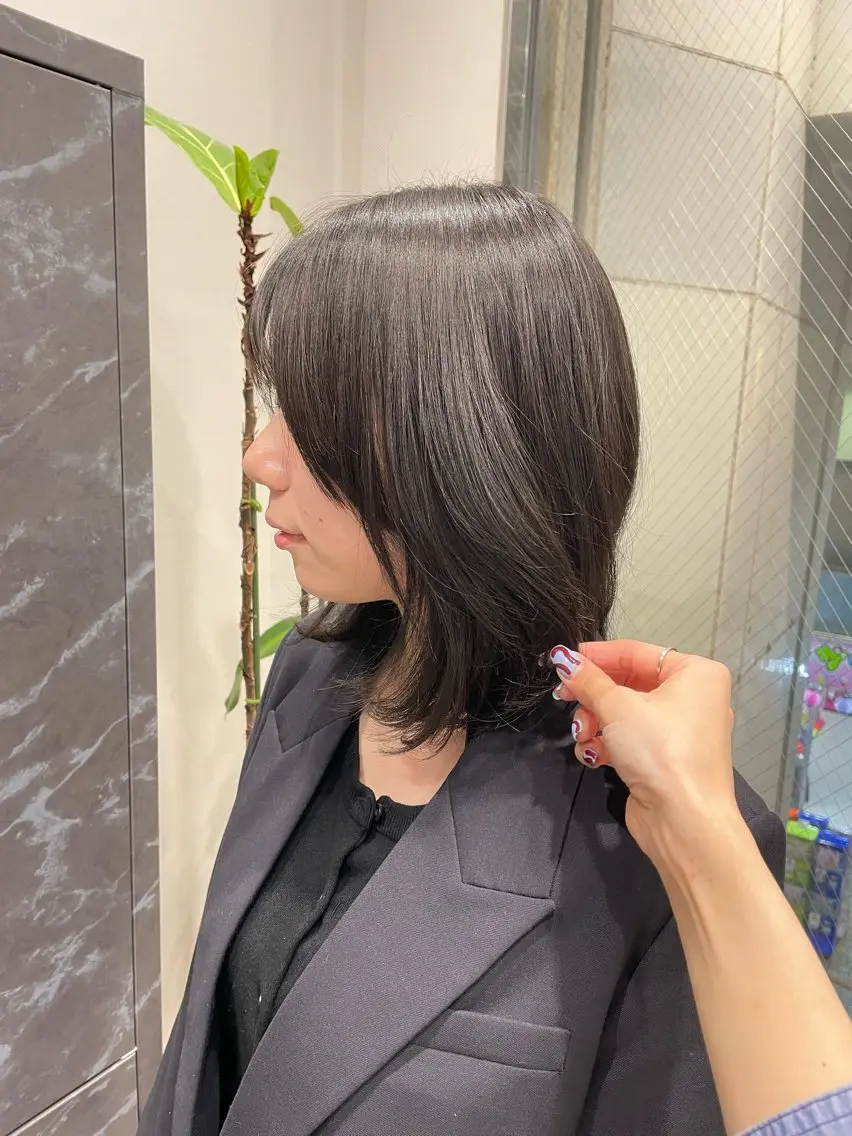 ミディアム カラー 透明感カラー カット ヘアカラー トリートメント 🪿透明感/艶カラー ﾜﾀﾅﾍﾞｱｵｲのヘアスタイル