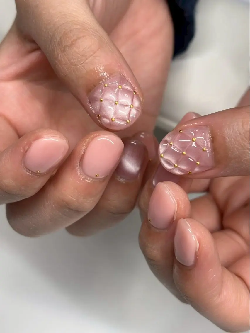 ネイル マグネットネイル ピンク ハンドネイル iconail 下北沢 NONのネイルデザイン
