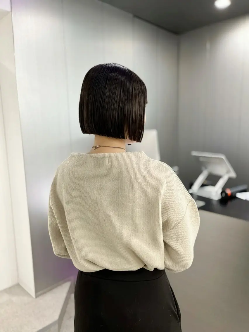 ショート ボブ ボブパーマ/縮毛矯正 /かわいい/せき🫧のヘアスタイル