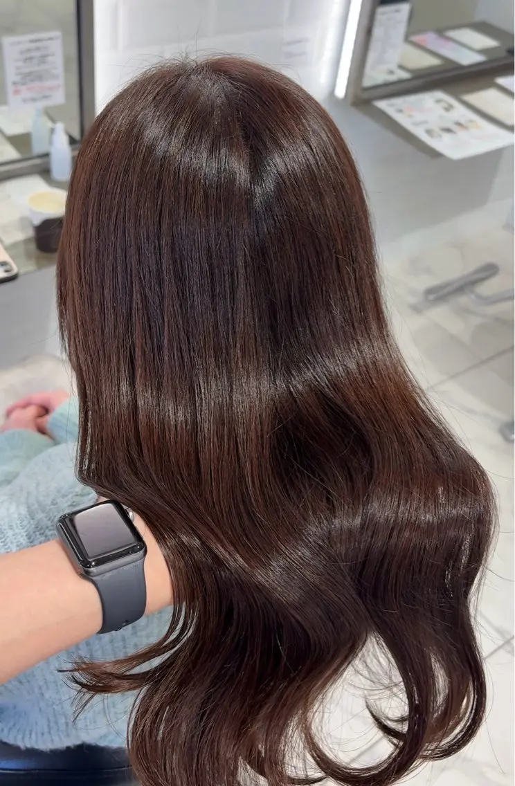 ロング カラー ベージュカラー ピンクカラー ピンクベージュ ヘアカラー トリートメント 透明感艶カラー/ 岡田澪香のヘアスタイル