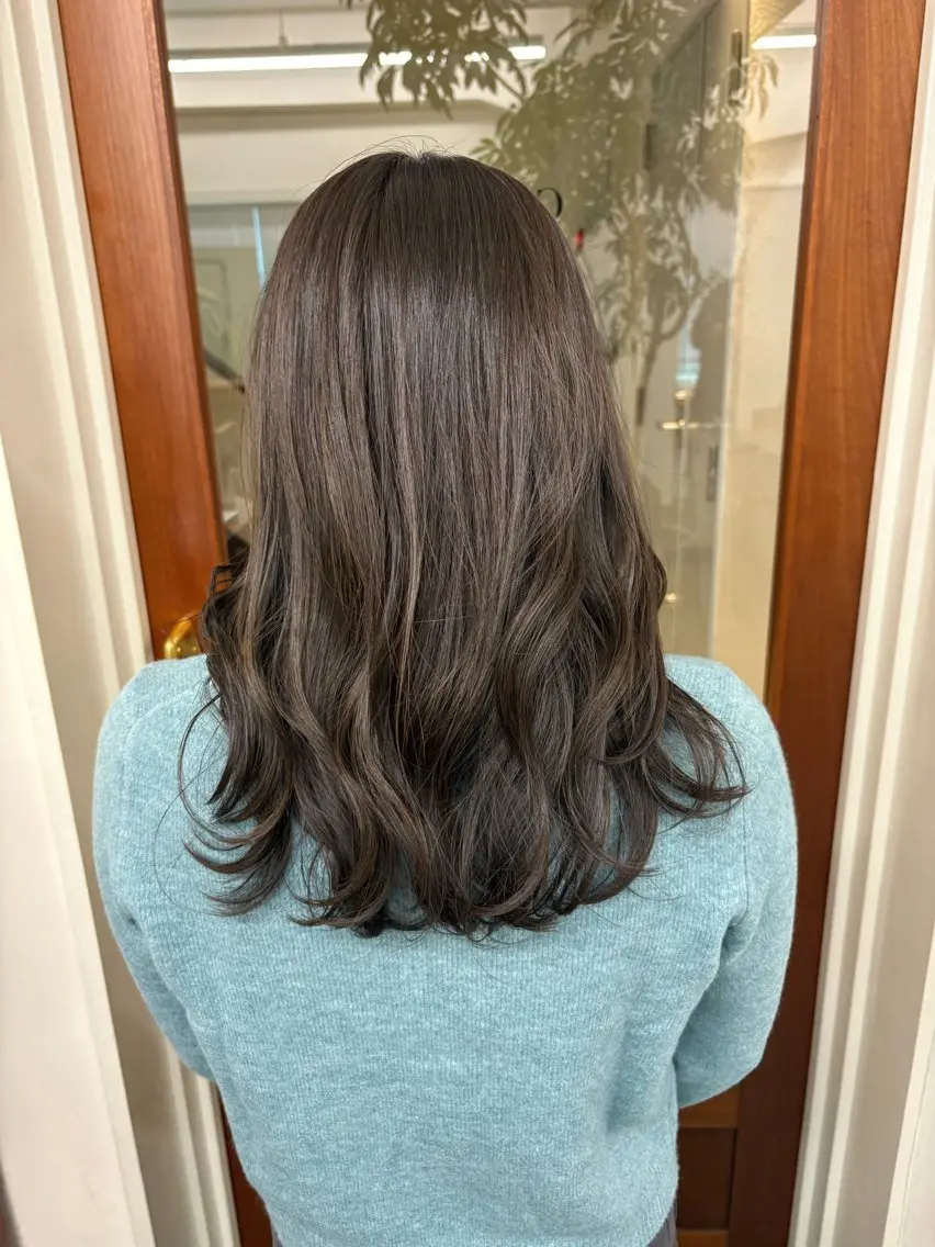 ミディアム 透明感カラー/顔周り カット/ののか💞のヘアスタイル