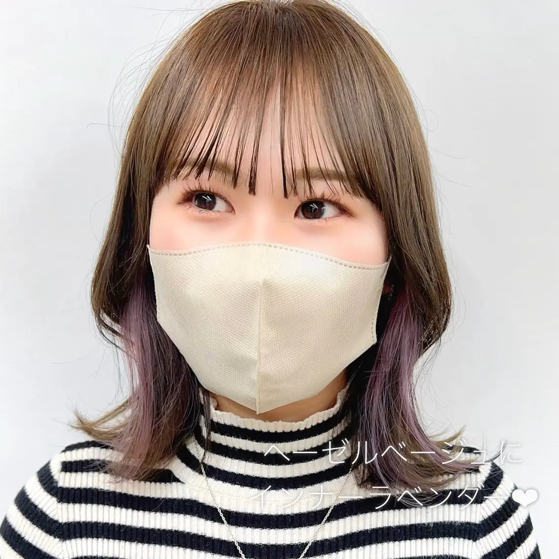 ミディアム カラー インナーカラー ボブ ✨️今だけ無料✨️ 鶴田みなみのヘアスタイル