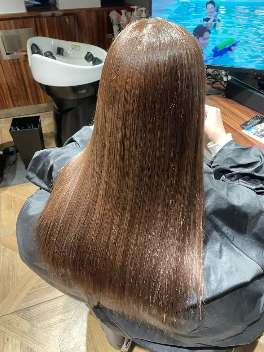 ロング カラー トリートメント 𝙃𝘼𝙍𝙐🎀 韓国×エクステのヘアスタイル