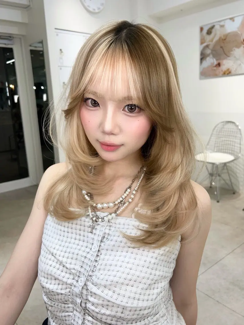 ロング レイヤーカット 原宿/ハイライト バレイヤージュ/大智のヘアスタイル