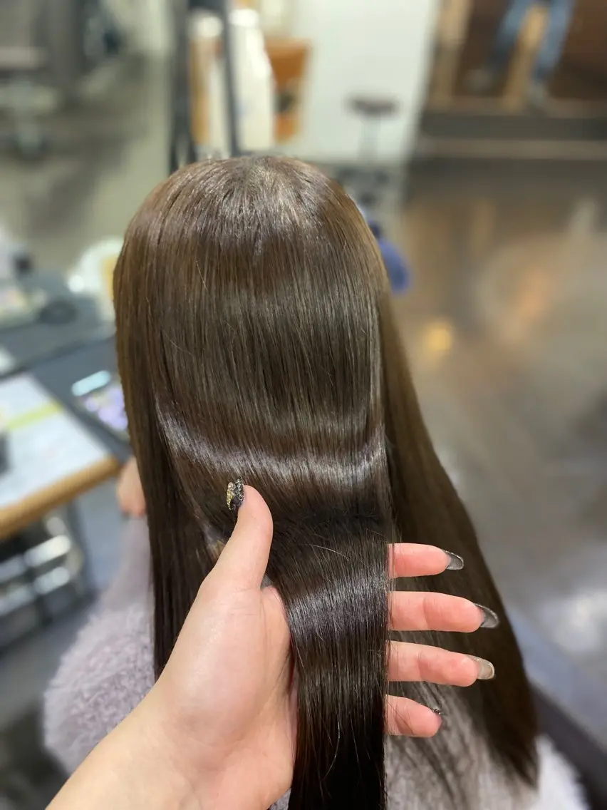 <☘️《最先端》予防美容＆艶髪育成.Lv★★☘️>カット＋髪質改善カラー＋髪質改善ＴＲ＆電流ヘッドスパの写真