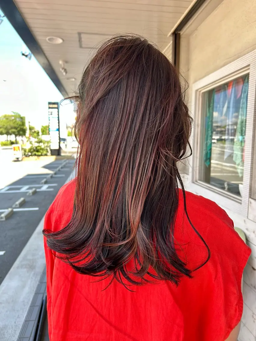 セミロング カラー 原田 慎吾のヘアスタイル