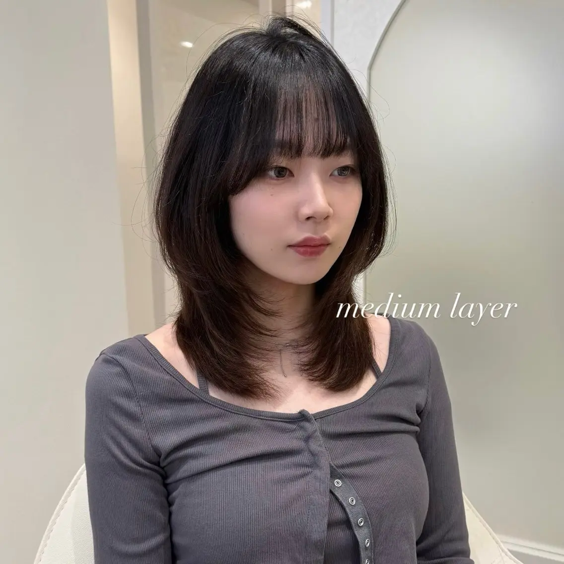 ミディアム 韓国𝐻𝑎𝑖𝑟 🇰🇷🖤ハラのヘアスタイル
