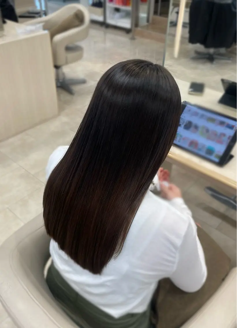 ロング シャドウパーマ／骨格 矯正カット　トモキのヘアスタイル