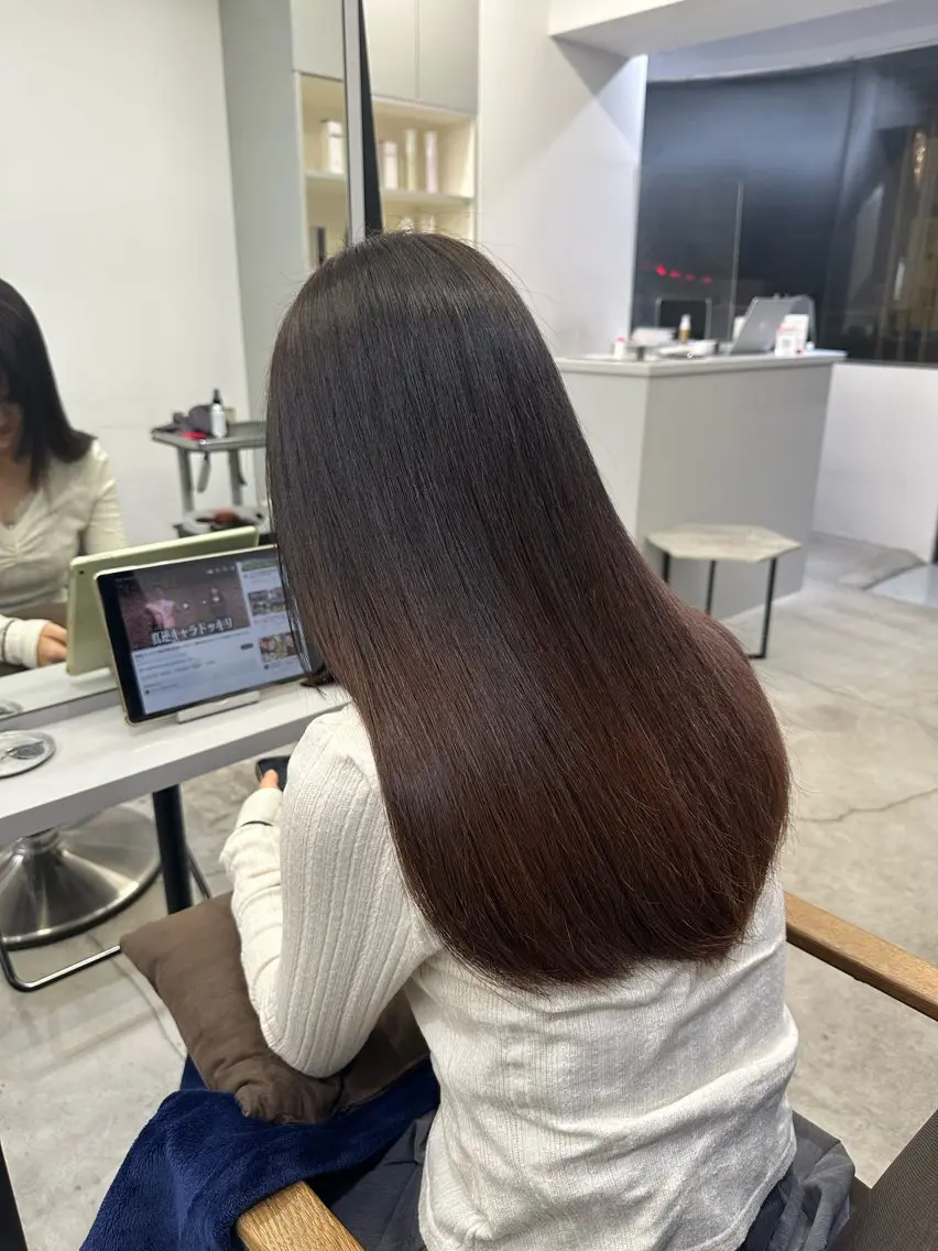 ロング パーマ 縮毛矯正 ハイトーンカラー が絶対可愛い✨泰聖✨のヘアスタイル