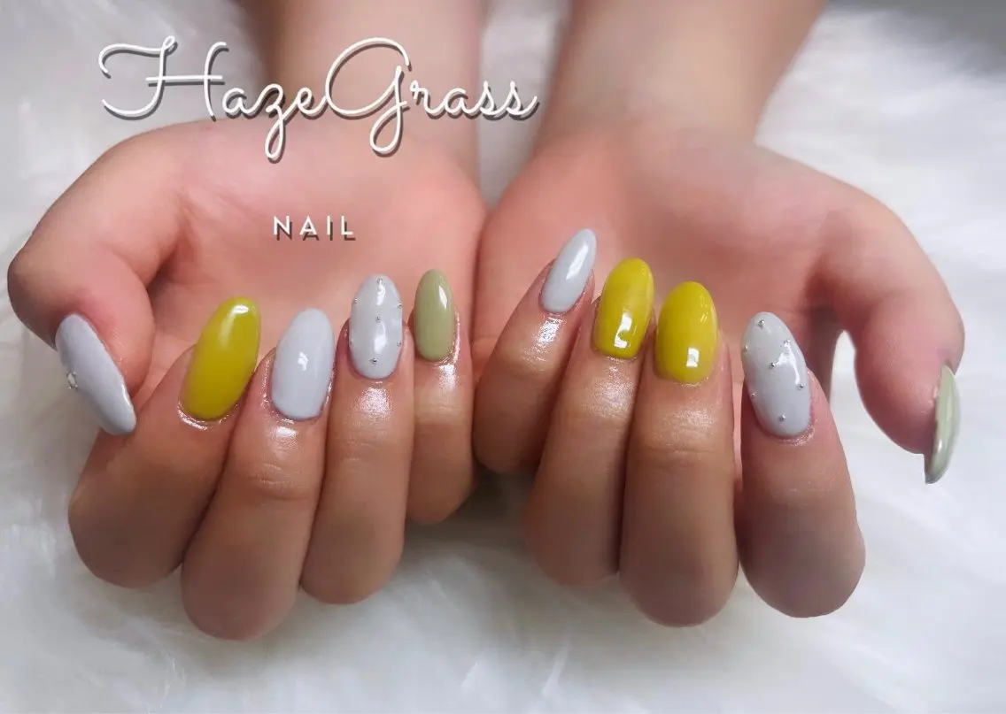 ネイル ピスタチオネイル ハンドネイル HazeGrass NAILのネイルデザイン