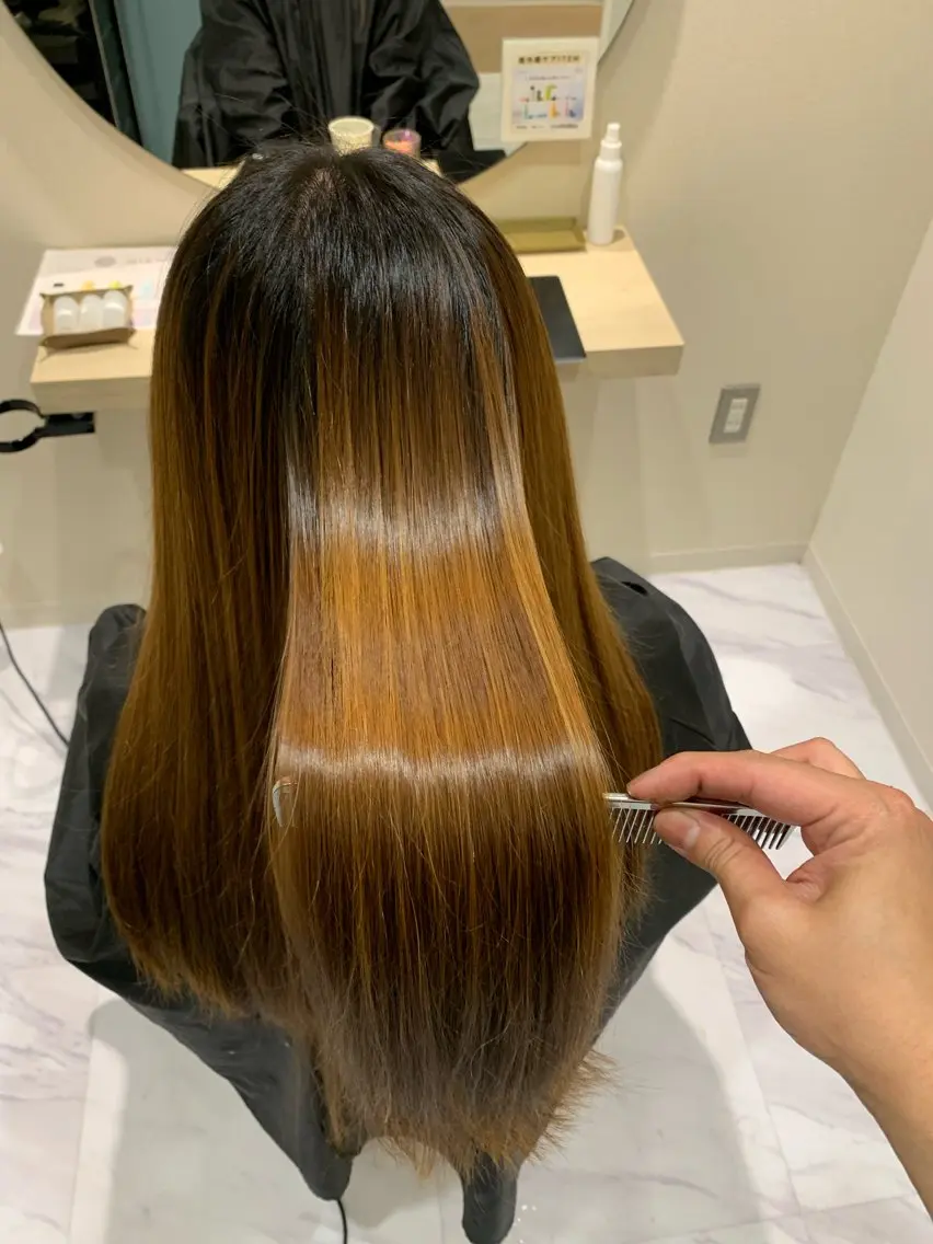 ミディアム カット 縮毛矯正 トリートメント 丹野 圭太のヘアスタイル