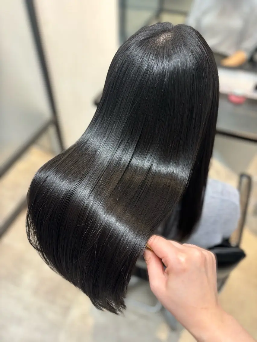 ロング 髪質改善 カット 縮毛矯正 髪質改善♡ 保坂汐音のヘアスタイル