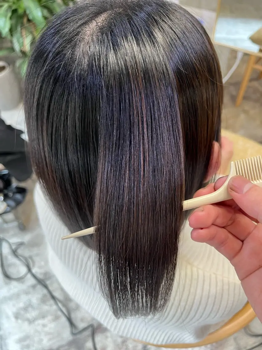 セミロング 縮毛矯正 髪質改善 十河　勇作のヘアスタイル