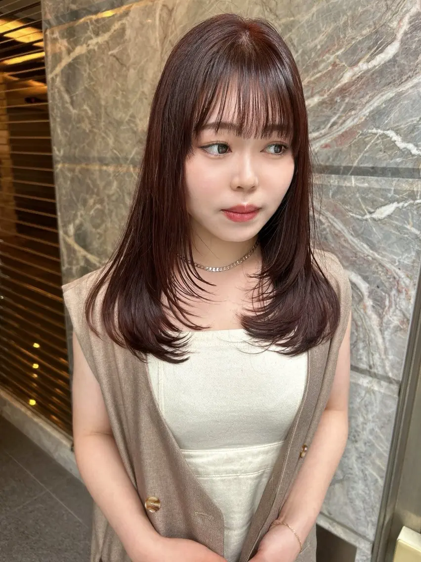 ロング カラー カット ヘアカラー トリートメント 髪質改善will hairdesignのヘアスタイル