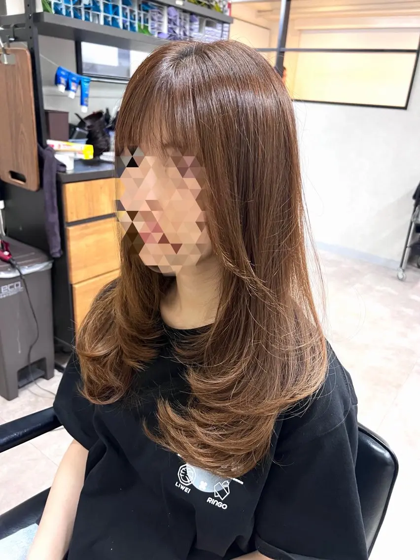 セミロング カラー ハイレイヤー レイヤーカット 美髪・メンズ特化 フリーランスのヘアスタイル