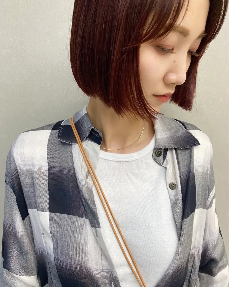 ショート カラー ボブ -福岡博多筑紫口- 大津成美のヘアスタイル