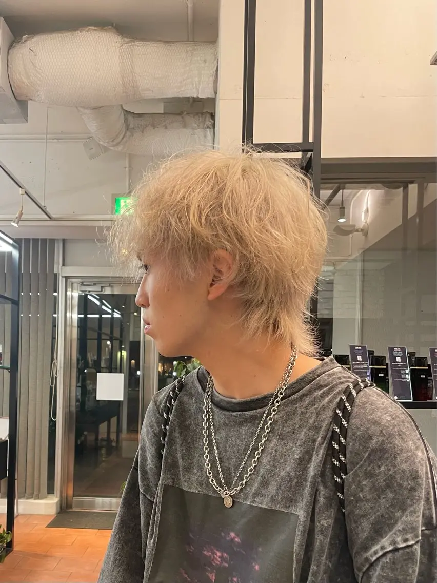 ショート メンズ カット ヘアカラー トリートメント ⭐️韓国ブリーチ 顔周りカット⭐️のヘアスタイル