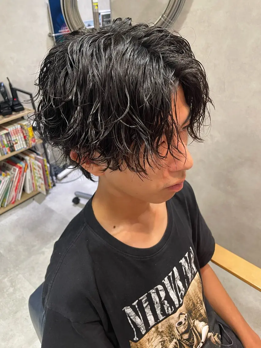 パーマ メンズ カット パーマ メンズ限定そらカット モデル募集🍯🍯のヘアスタイル
