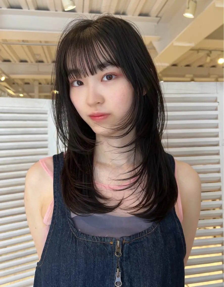 セミロング レイヤーカット シャギー 韓国ヘア 🎀華澄のヘアスタイル