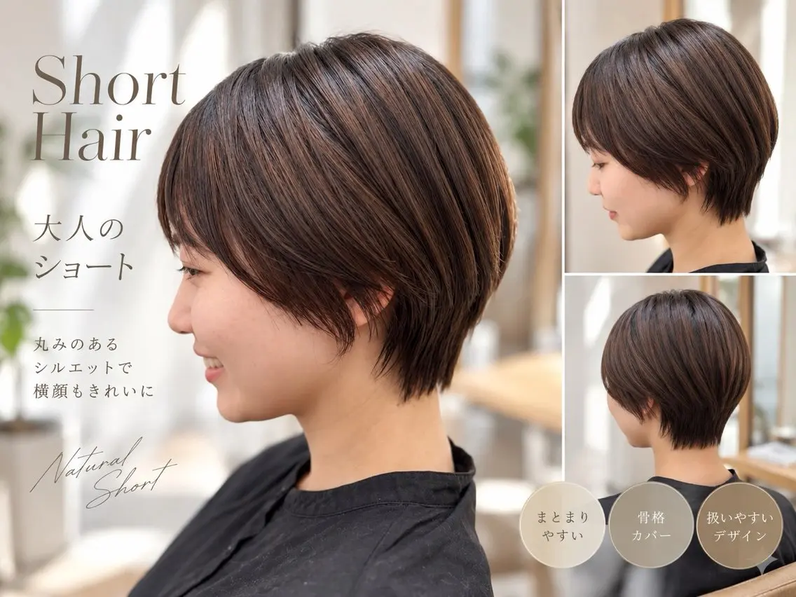 ショート 丸みショート 似合わせカット ショートヘア カット トリートメント 大宮/ボブ レイヤー/透明感/歩のヘアスタイル