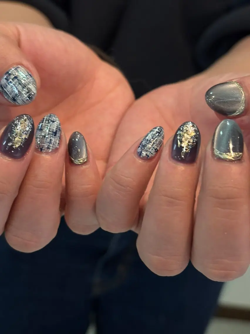 ネイル ツイードネイル ハンドネイル charme nailのネイルデザイン