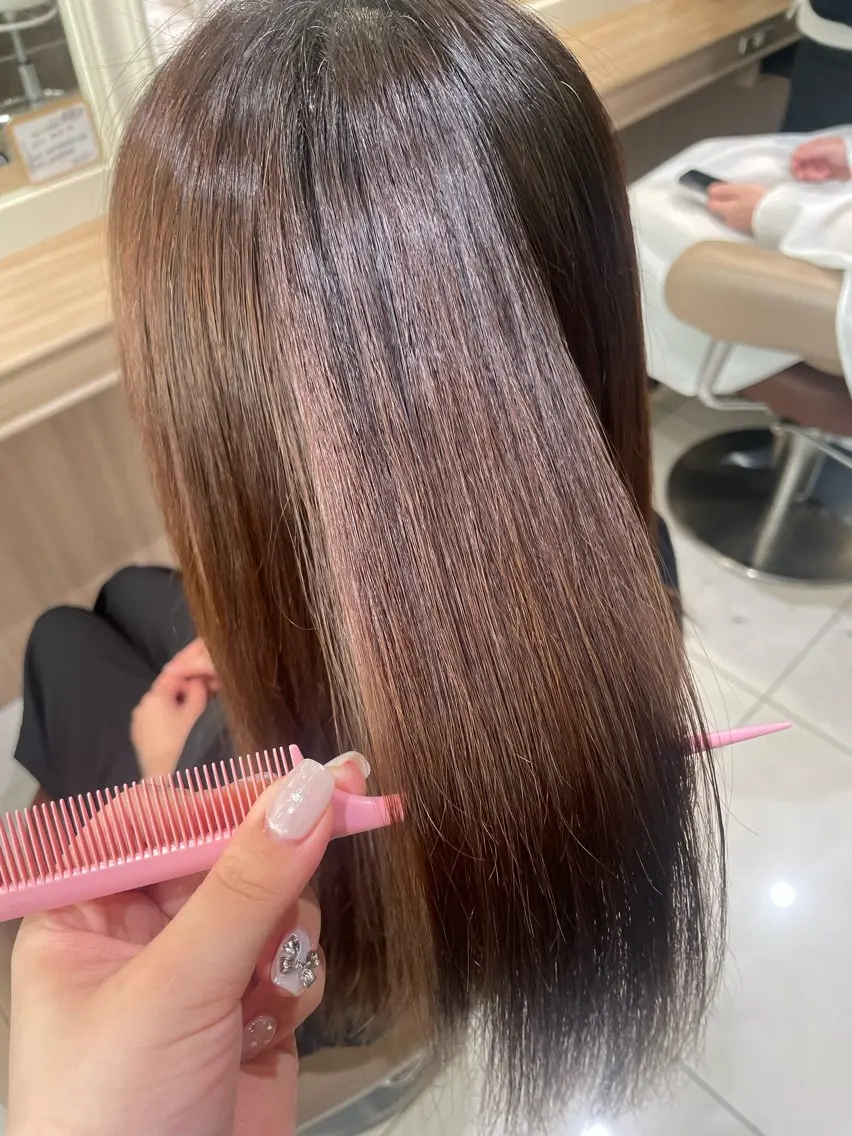 セミロング パーマ カット 縮毛矯正 トリートメント 韓国ヘアメイク🎀/ 縮毛矯正✨山本媛香のヘアスタイル