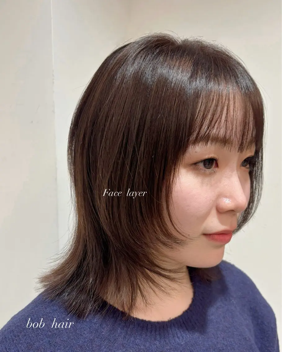 セミロング デート レイヤーカット 小顔カット レイヤー×透明感 ヘアセット/ミサトのヘアスタイル